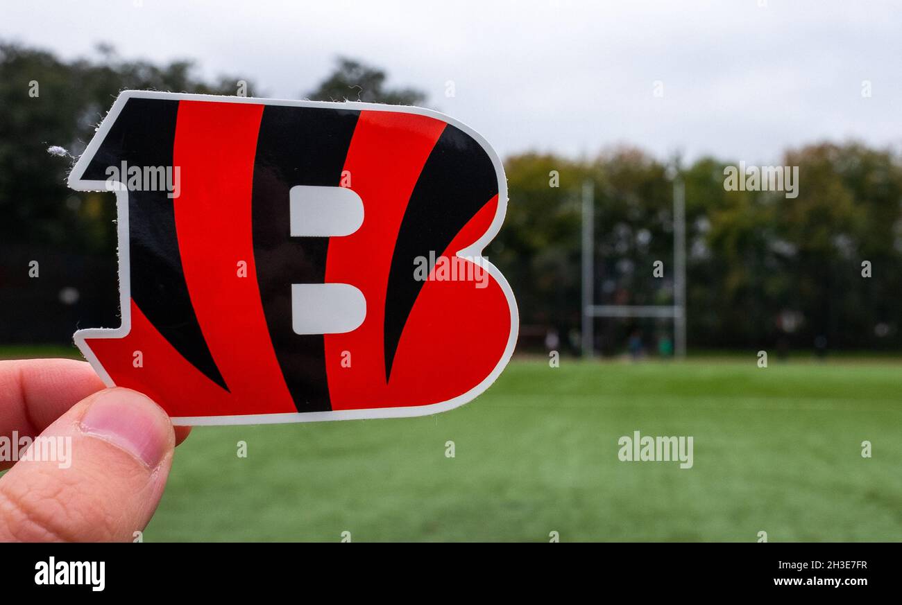 September 16, 2021, Cincinnati, Ohio. The emblem of a professional American  football team Cincinnati Bengals based in Cincinnati at the sports stadium  Stock Photo - Alamy