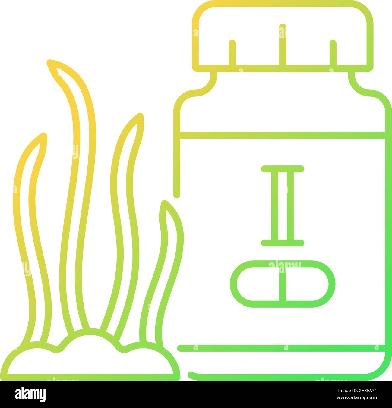 Iodine supplements gradient linear vector icon Stock Vector