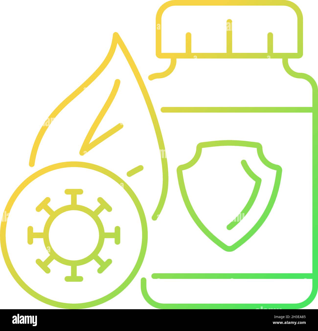 Antioxidant supplements gradient linear vector icon Stock Vector