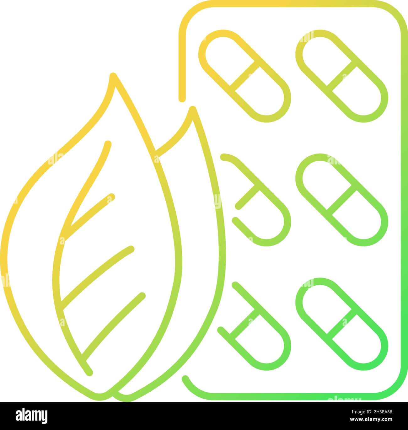 Herbal supplements gradient linear vector icon Stock Vector