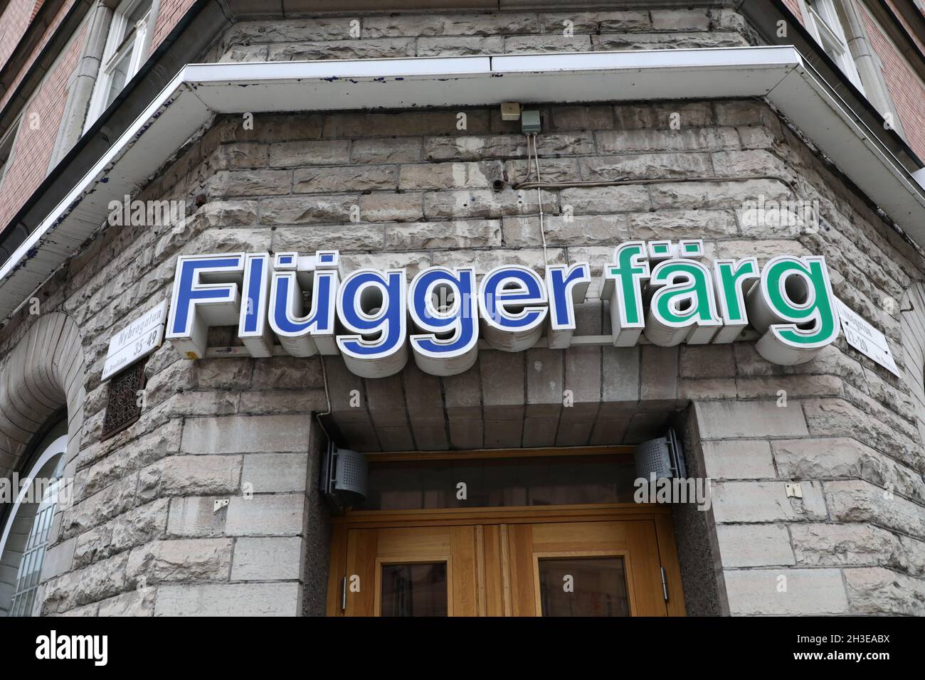 Flügger färg store in Stockholm, Sweden, during Sunday Stock Photo - Alamy