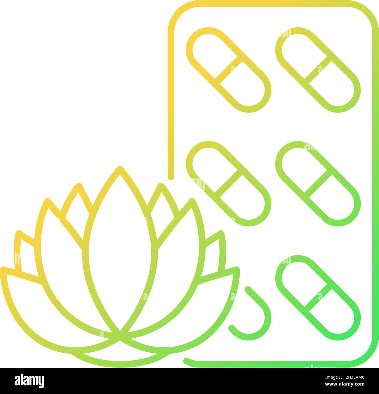 Tranquilizing supplements gradient linear vector icon Stock Vector