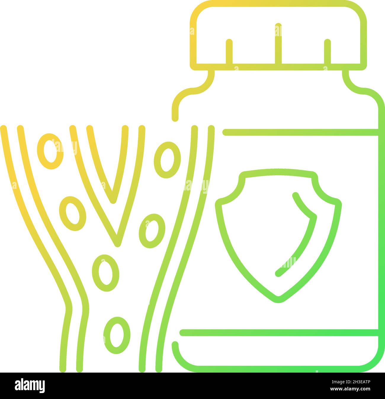 Blood vessels supplements gradient linear vector icon Stock Vector