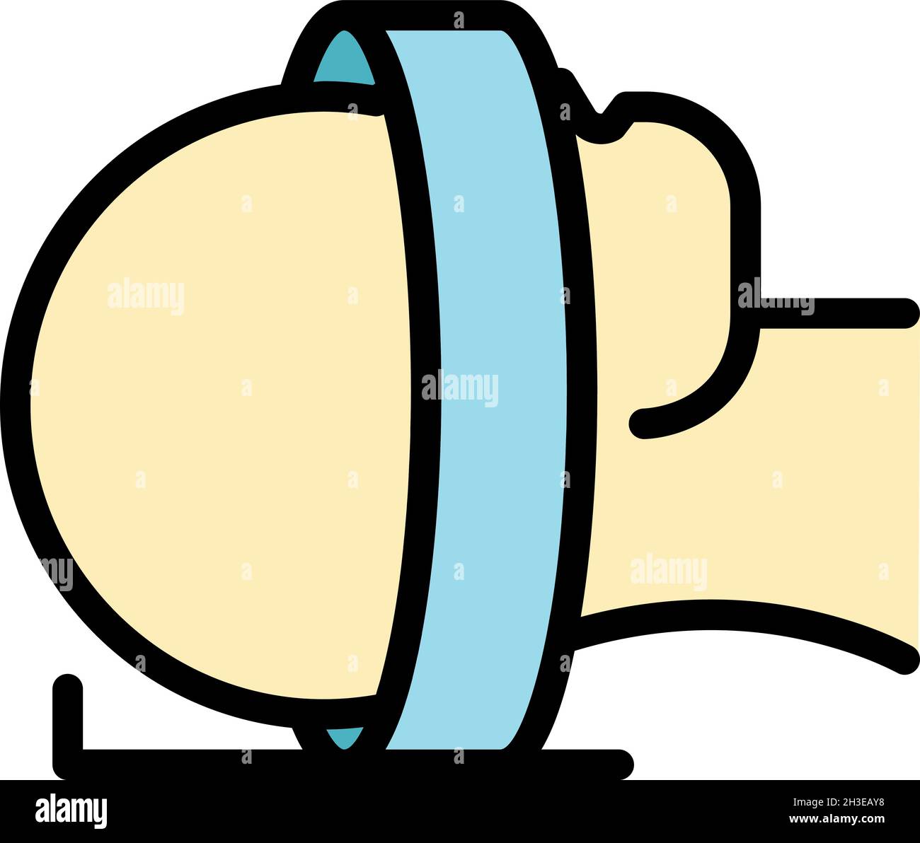 Head diagnostics icon. Outline head diagnostics vector icon color flat isolated Stock Vector