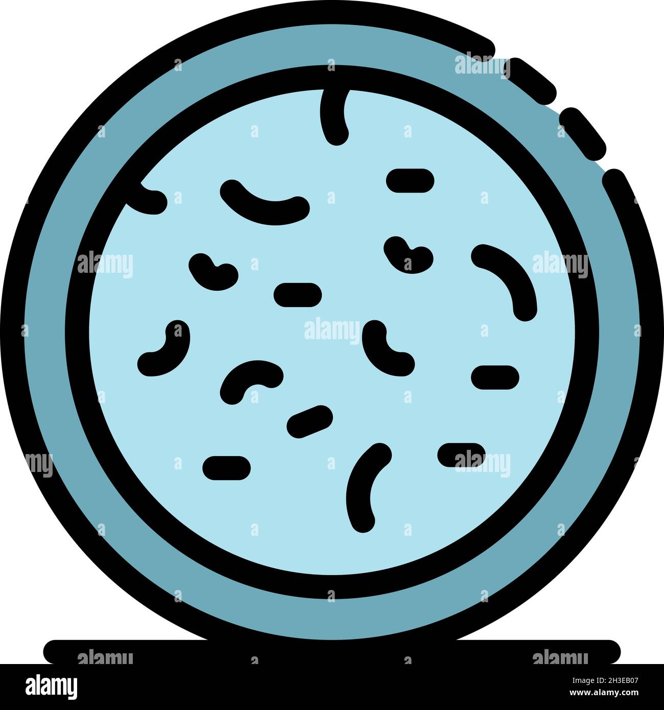 Bacteria in microscope icon. Outline bacteria in microscope vector icon ...