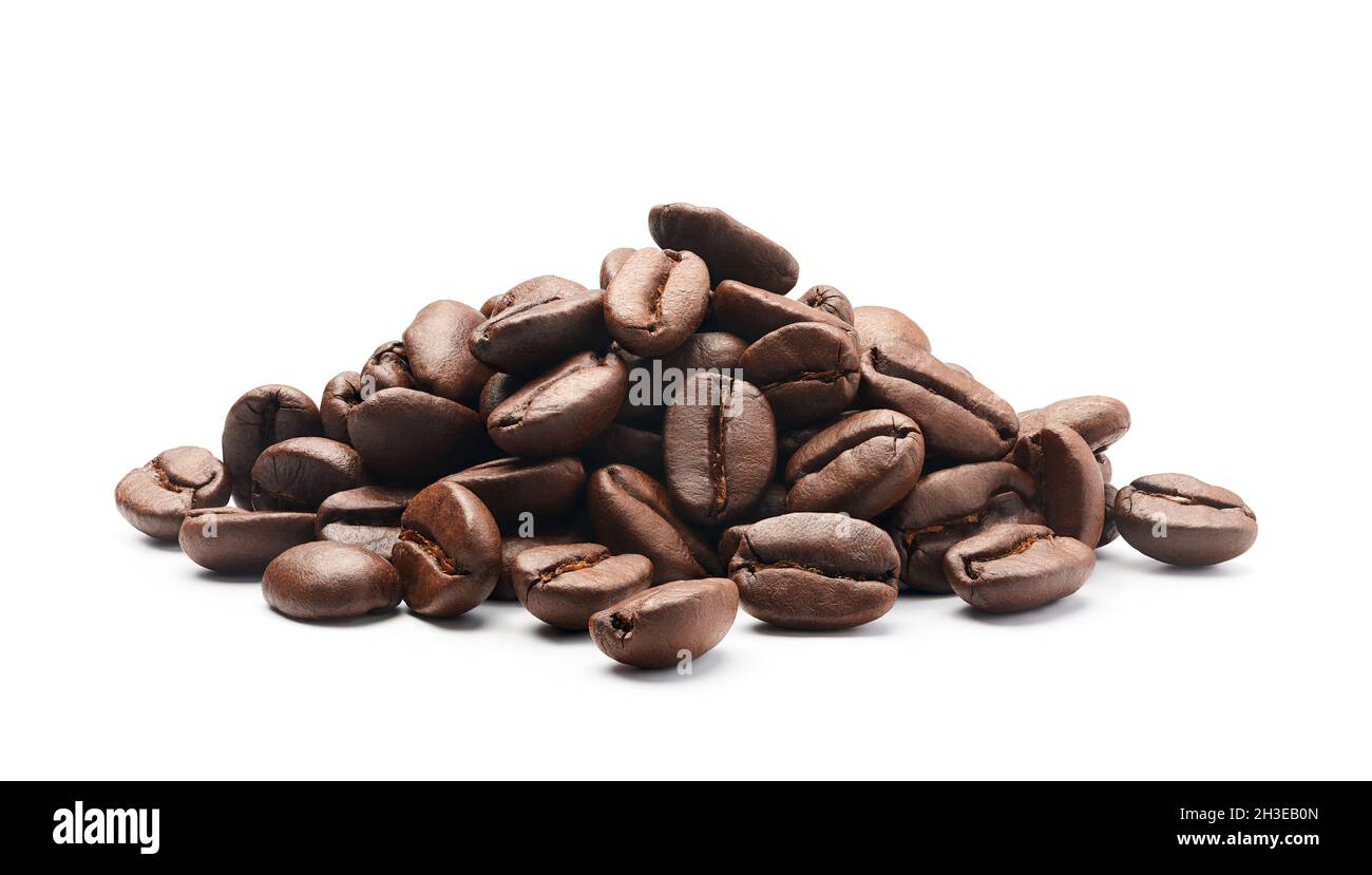 Group of coffee beans isolated on white background - Clipping path included Stock Photo