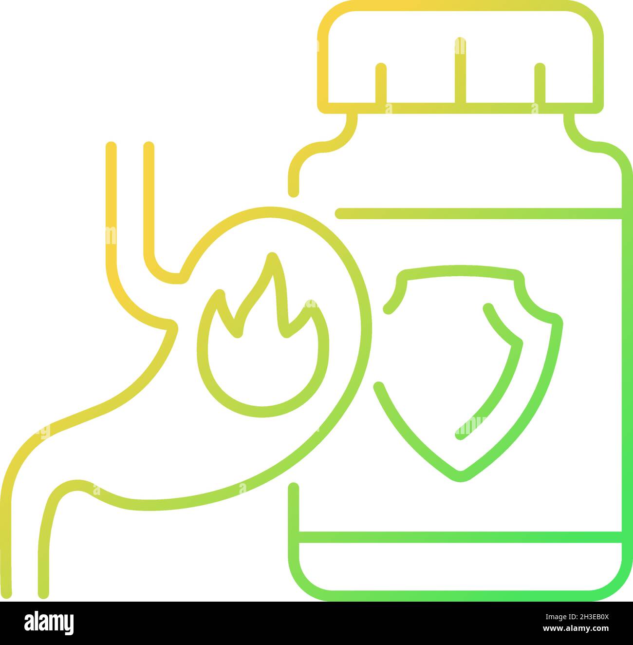 Acid Reflux Supplements Gradient Linear Vector Icon Stock Vector Image