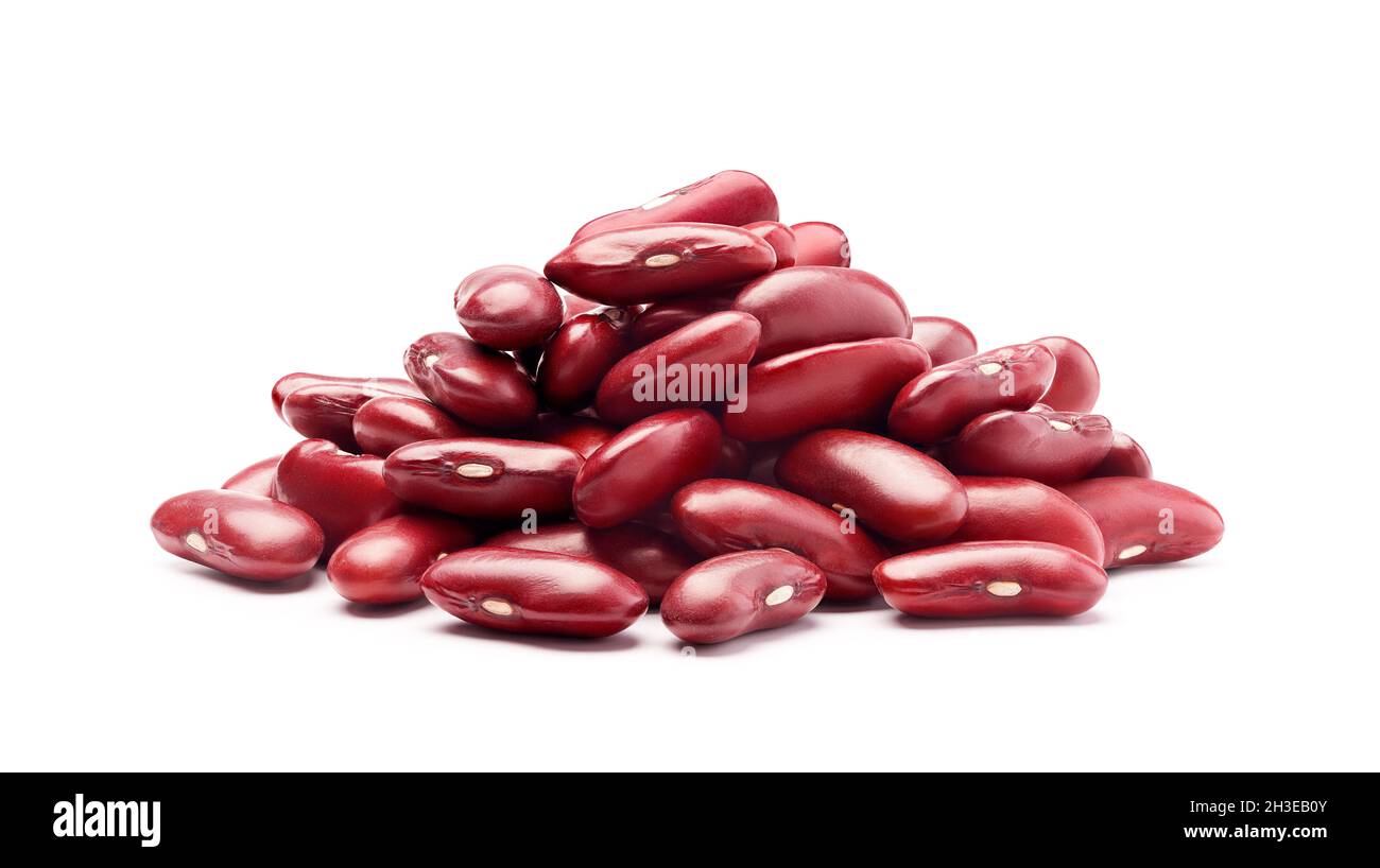 Heap of red kidney beans isolated on white background Stock Photo