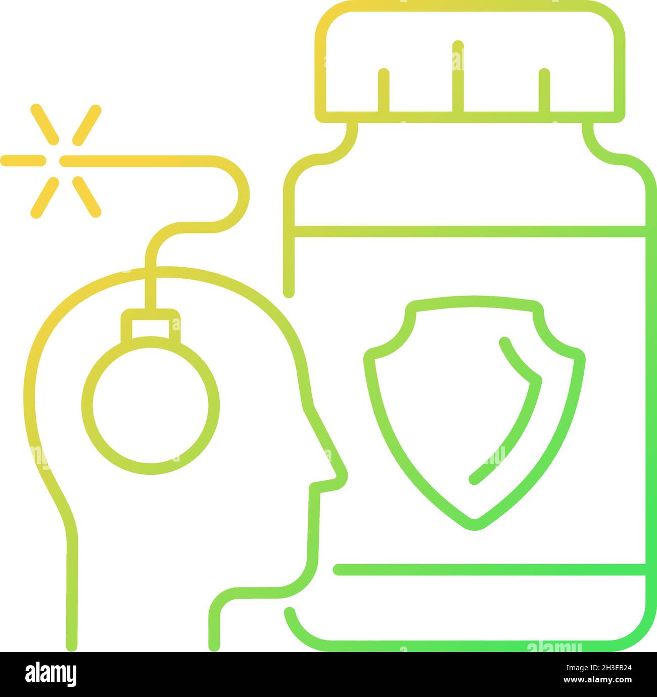 Anxiety supplements gradient linear vector icon Stock Vector