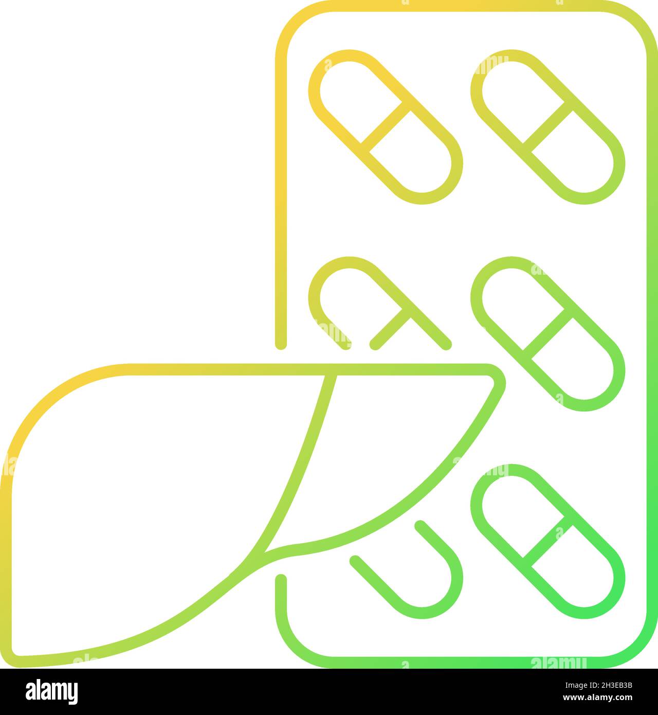 Supplements for liver gradient linear vector icon Stock Vector