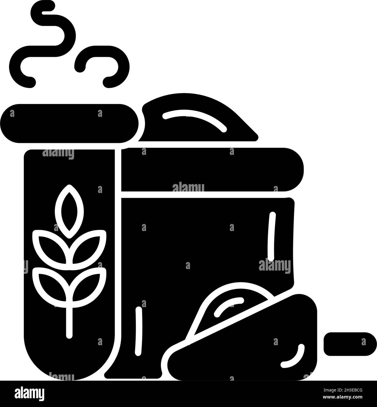 Wheat and flour quality test black glyph icon Stock Vector