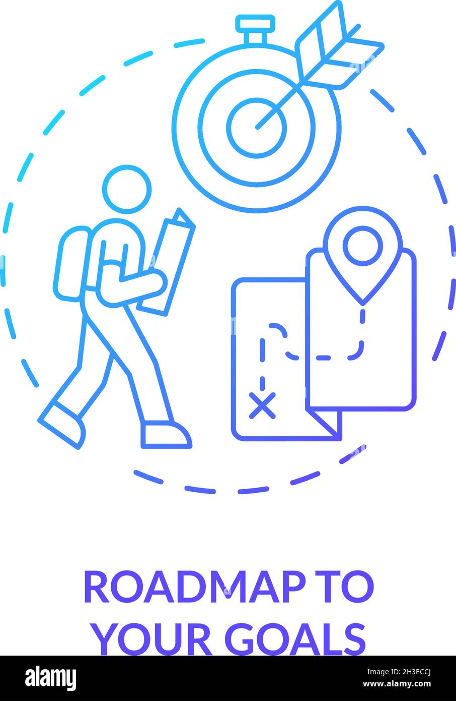 Roadmap to your goals blue gradient concept icon Stock Vector