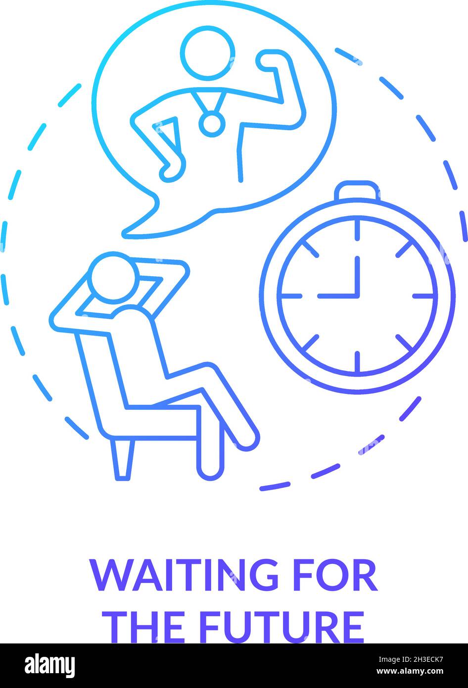 Waiting for future blue gradient concept icon Stock Vector
