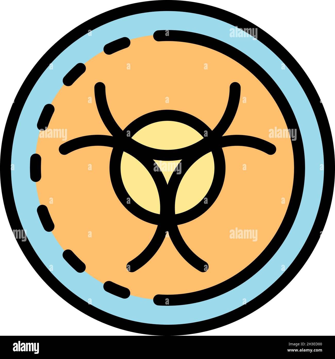 Biohazard sign icon. Outline biohazard sign vector icon color flat ...