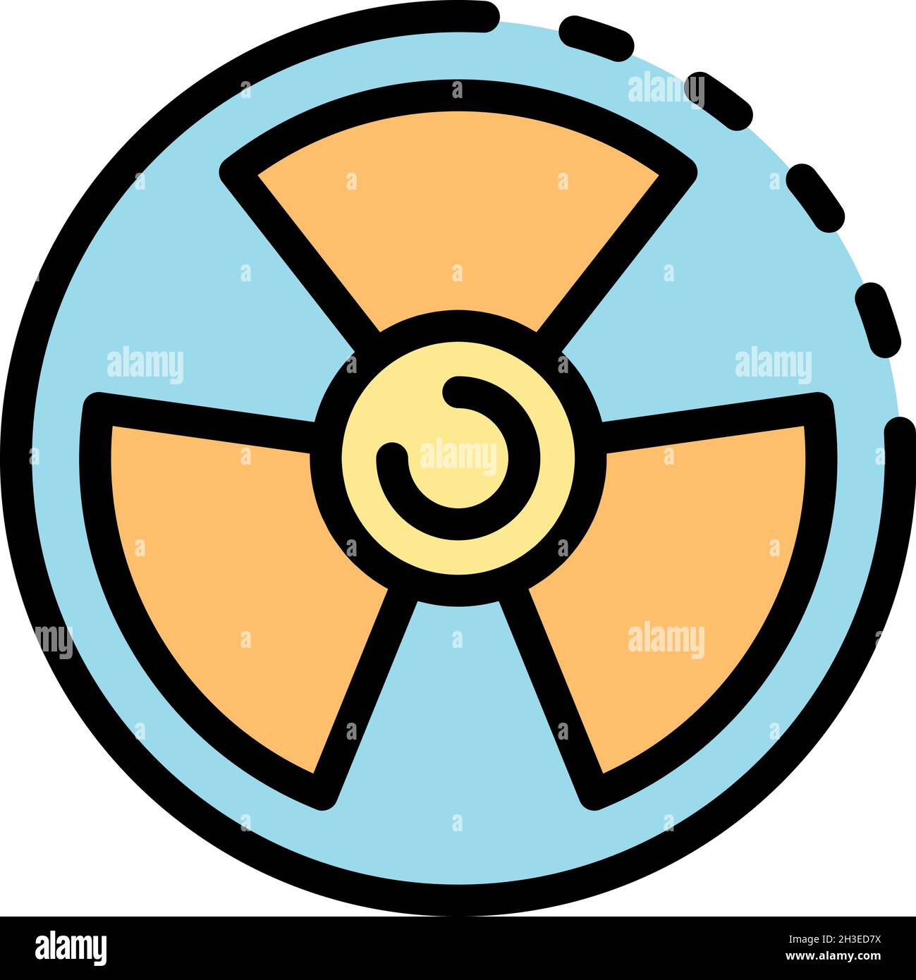 Nuclear sign icon. Outline nuclear sign vector icon color flat isolated ...