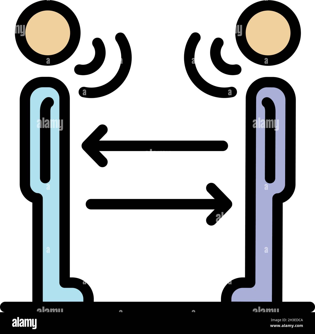Speaking foreign language icon. Outline speaking foreign language vector icon thin line color flat isolated Stock Vector