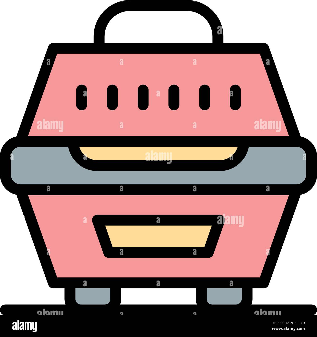 Dog puppy box icon. Outline dog puppy box vector icon color flat ...