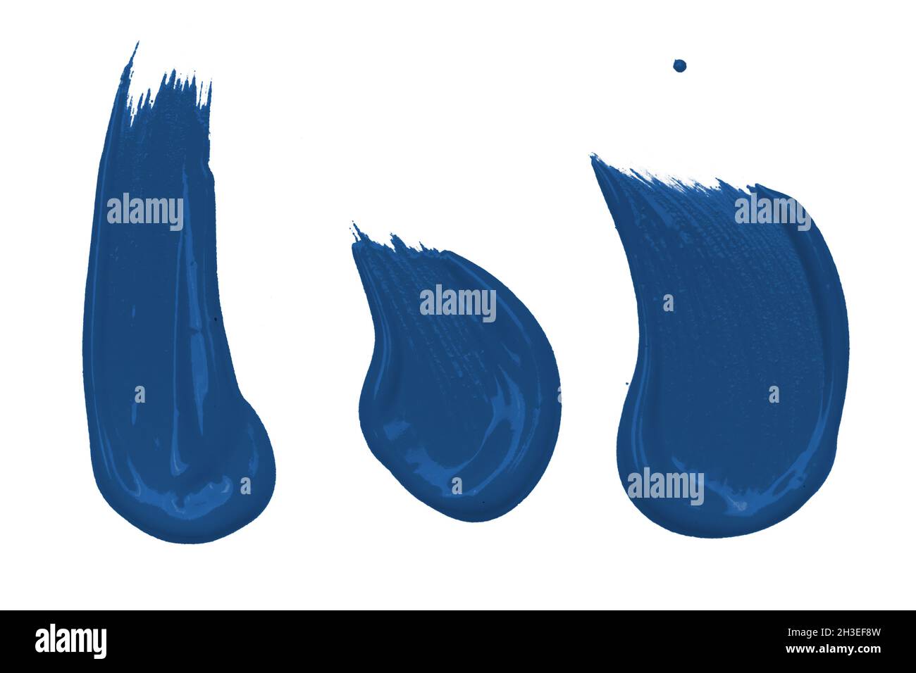 Classic blue brush strokes isolated on white background Stock Photo - Alamy