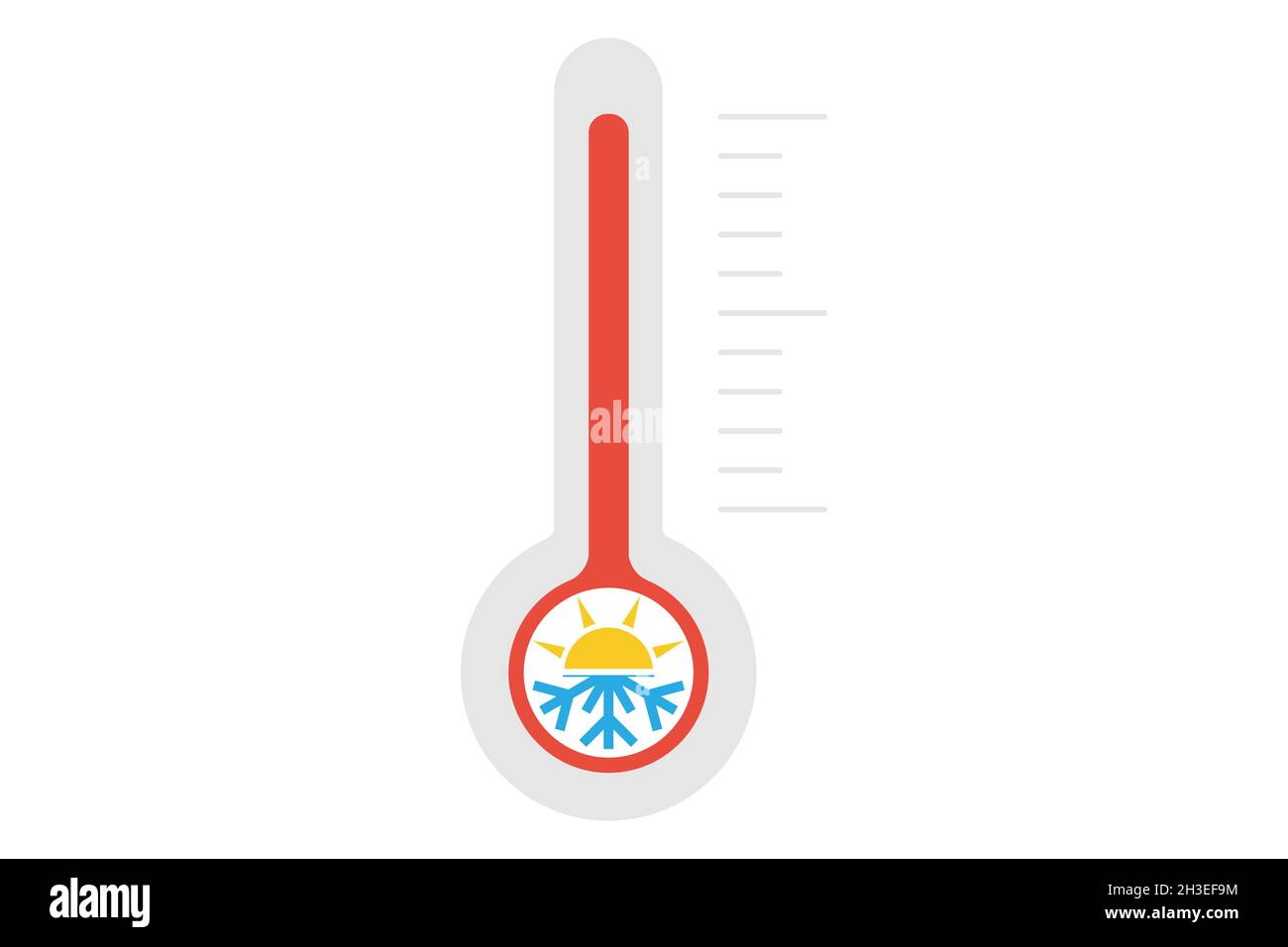 Thermometer icon with sun snowflake Stock Vector