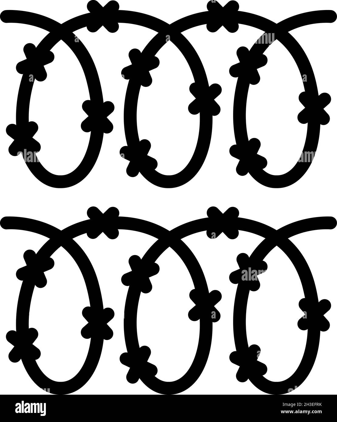 Prison wire icon. Outline prison wire vector icon color flat isolated Stock Vector