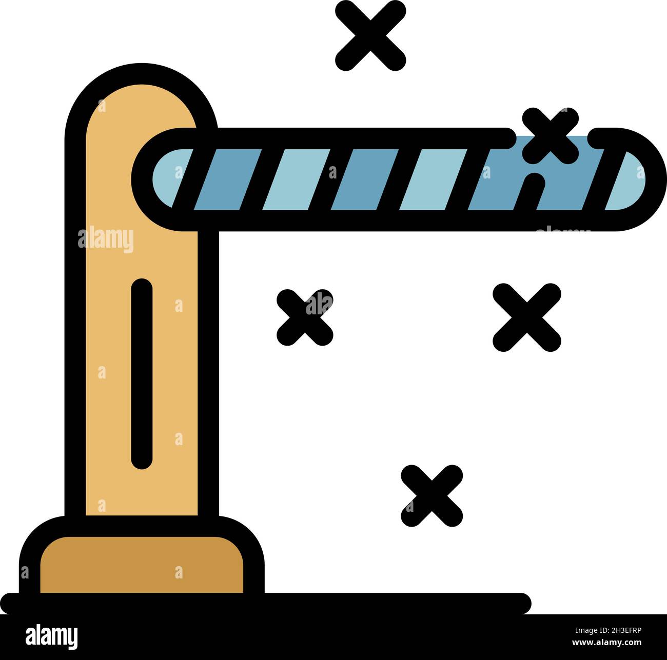 Parking barrier icon. Outline parking barrier vector icon color flat ...