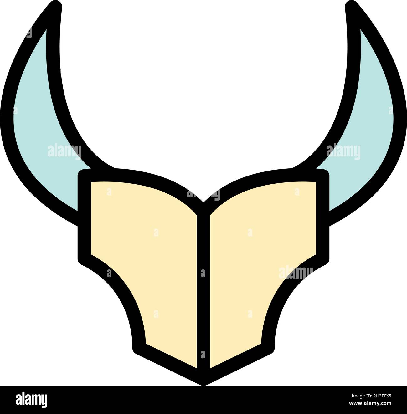 Wildebeest animal icon. Outline wildebeest animal vector icon color flat isolated Stock Vector