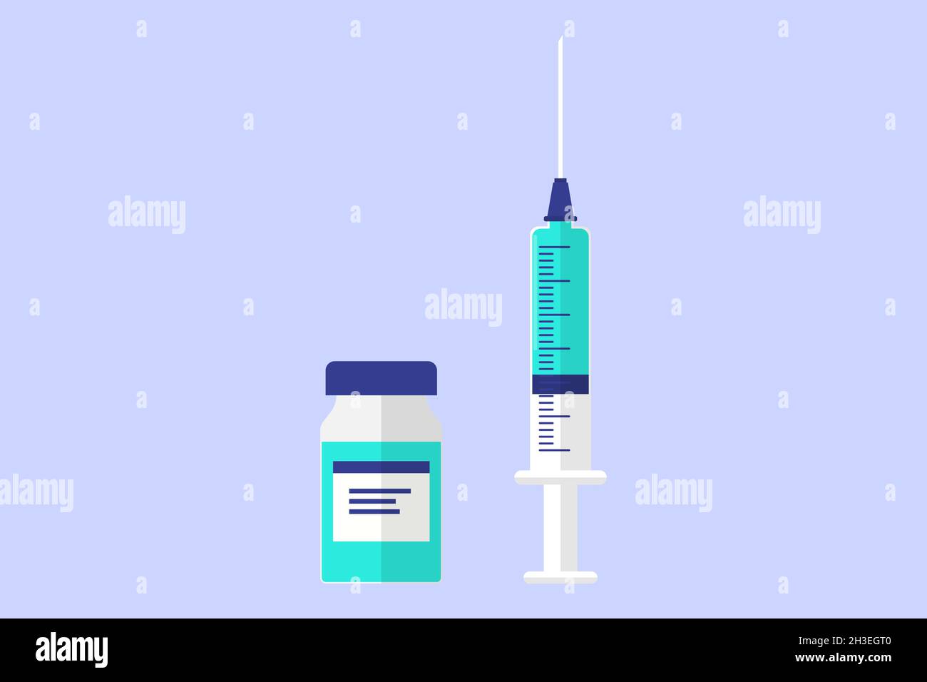 Vaccination icons. Syringe with bottle Stock Vector