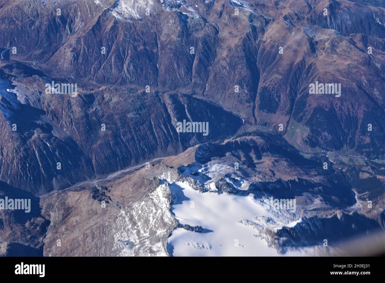 Aerial View of Swiss Alps Stock Photo - Alamy
