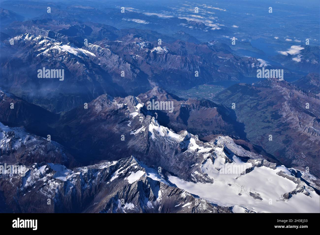 Aerial View of Swiss Alps Stock Photo - Alamy