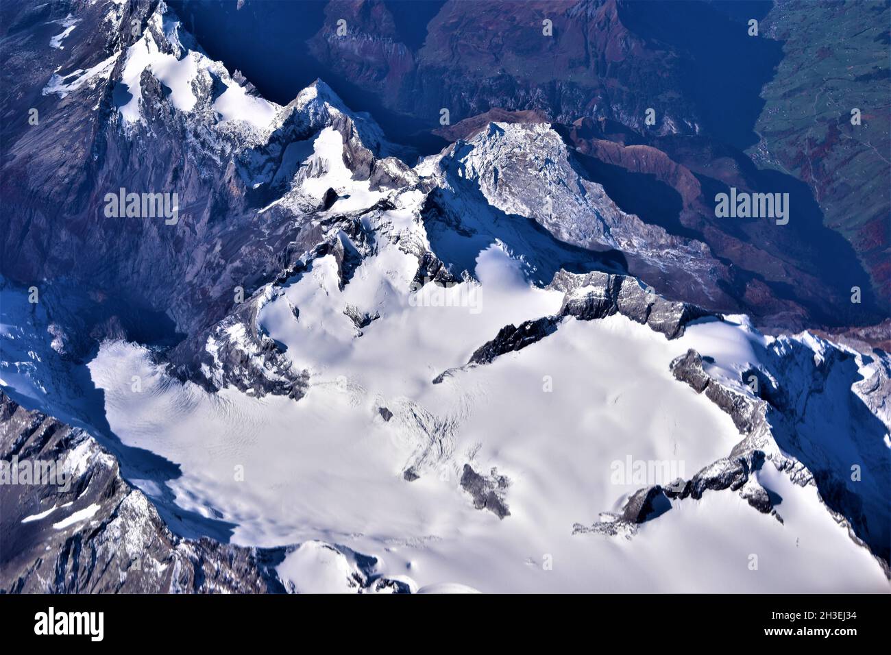 Aerial View of Swiss Alps Stock Photo - Alamy