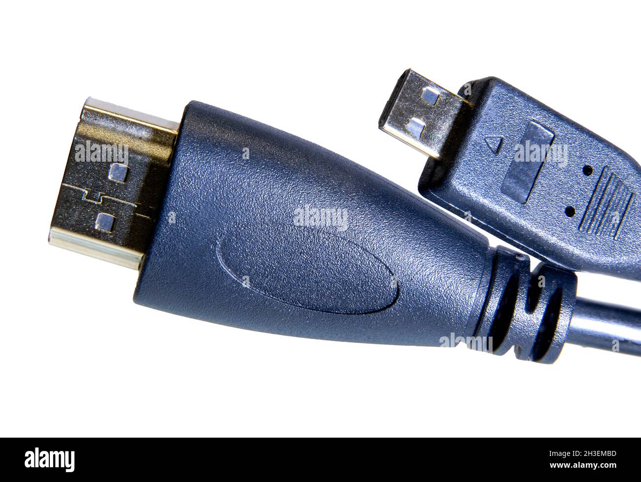 HDMI to Mini Micro HDMI socket jack macro equipment for audio, video data,  isolated on white background Stock Photo - Alamy