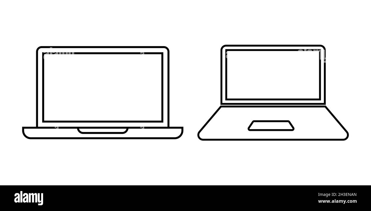 Laptop icon set simple design Stock Vector