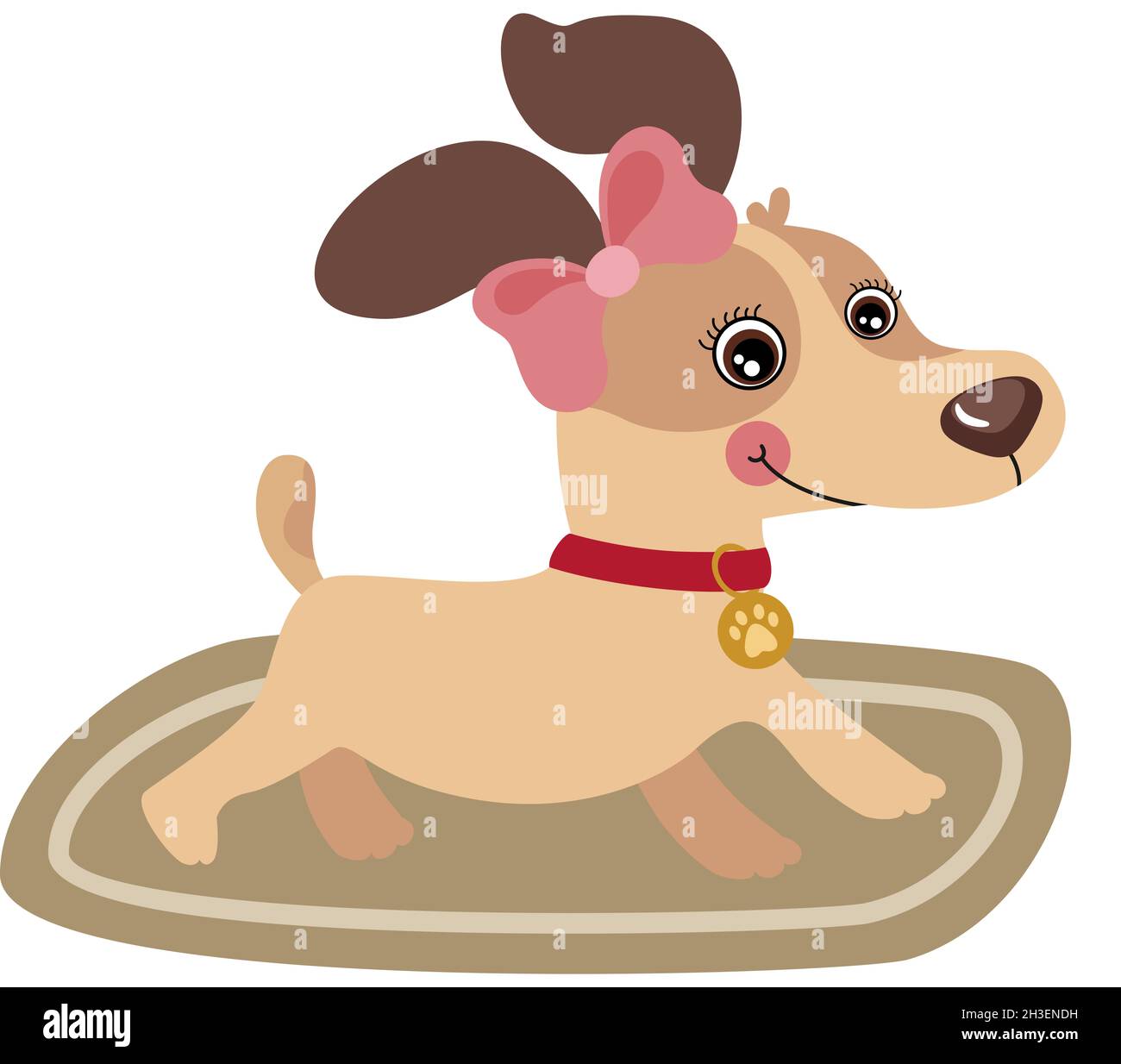 Sweet Female Puppy Dog On Carpet Stock Photo Alamy