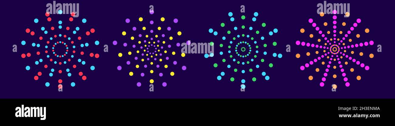 Fireworks icon set. Holidays concept Stock Vector
