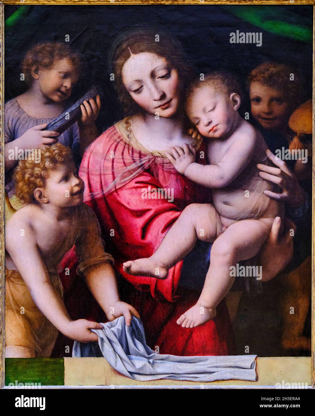 France, Paris, Louvre museum, The Infant Jesus Asleep, Bernardino Luini ...