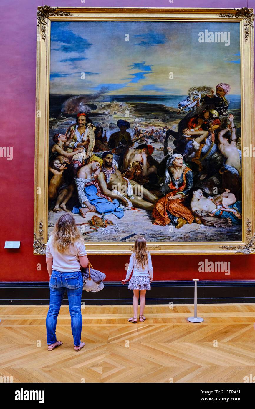 France, Paris, Louvre museum, Massacres at Chios by Eugène Delacroix Stock Photo Alamy