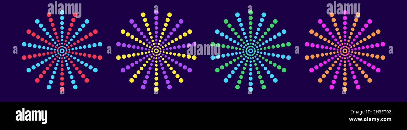 Fireworks icon set. Holidays concept Stock Vector