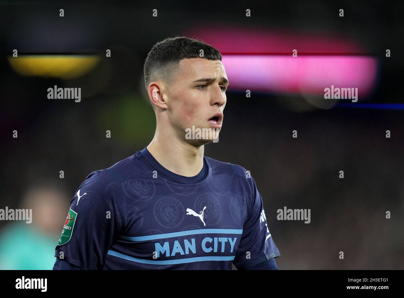 London, UK. 27th Oct, 2021. Phil Foden of Man City during the Carabao Cup match between West Ham United and Manchester City at the Olympic Park, London, England on 27 October 2021. Photo by Andy Rowland. Credit: PRiME Media Images/Alamy Live News Stock Photo