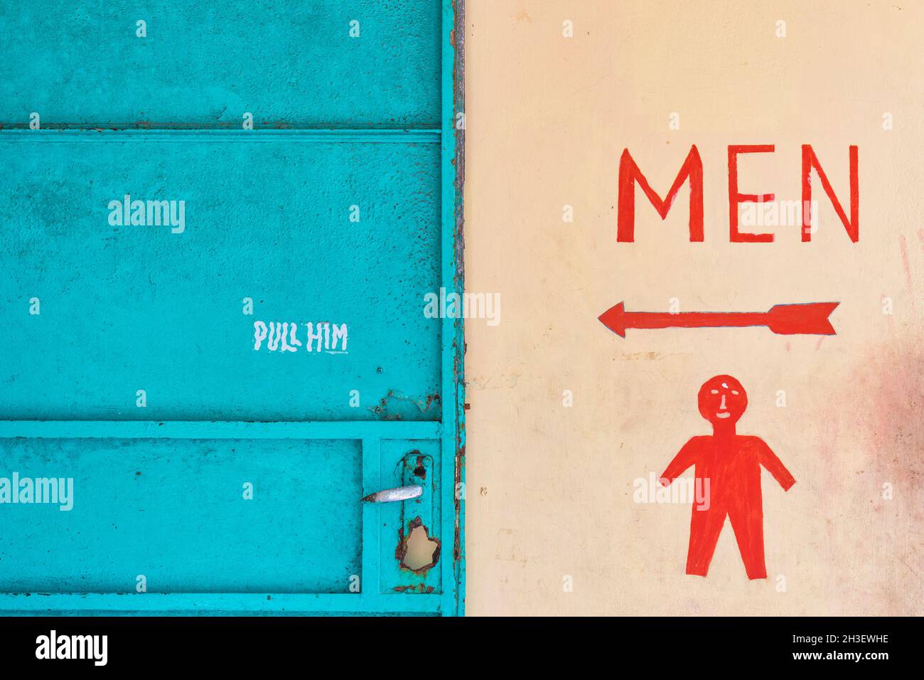 Public toilet on east coast of Mauritius, Mascarene Islands Stock Photo