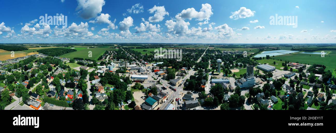 An aerial panorama view of Tavistock, Ontario, Canada Stock Photo Alamy
