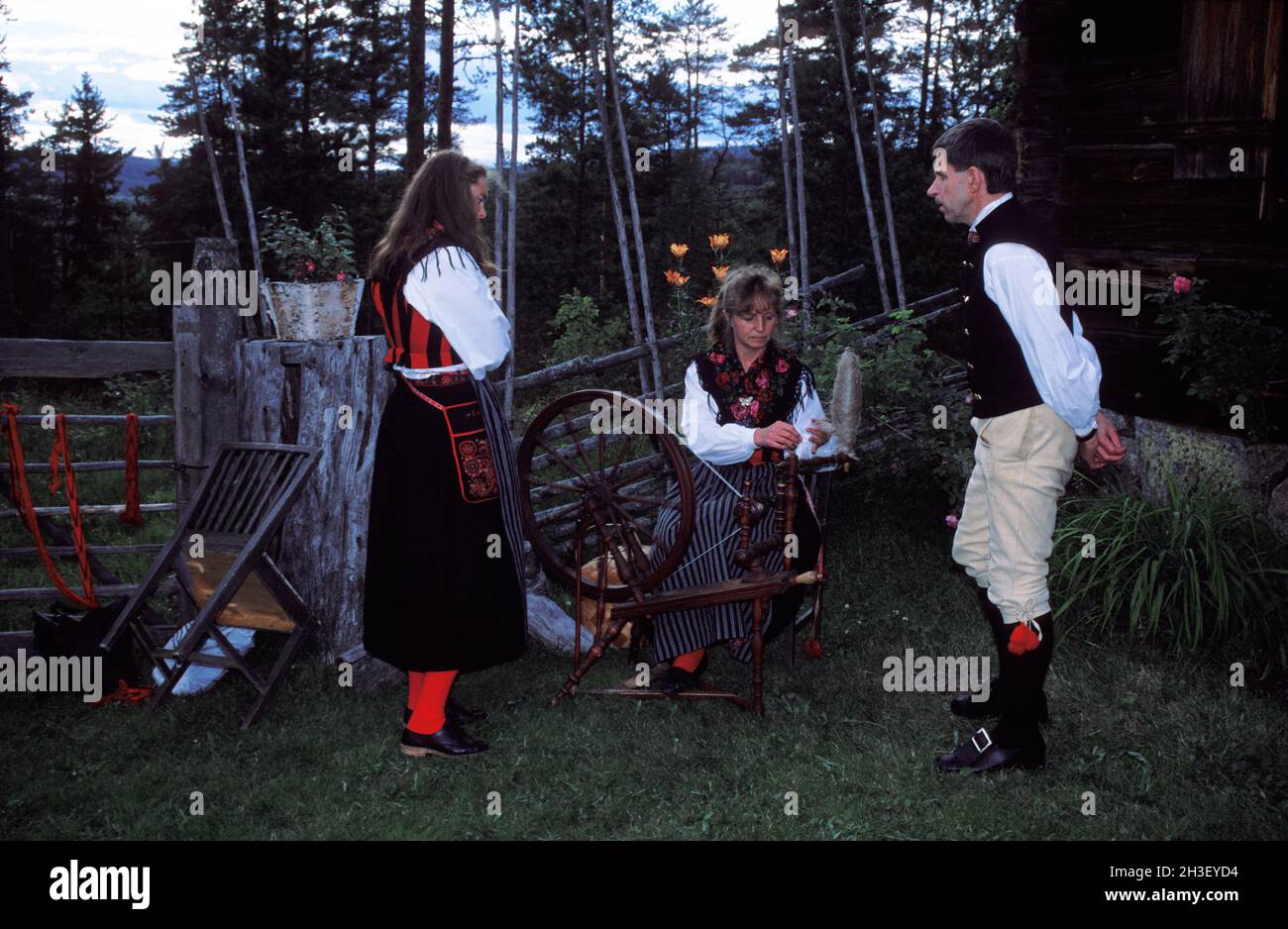 BJURSÅS, SWEDEN IN 1990, analog. Slides from fiddlers' meeting, play in 1990 in Bjursås, Sweden. Unidentified people. Editorial Stock Photo