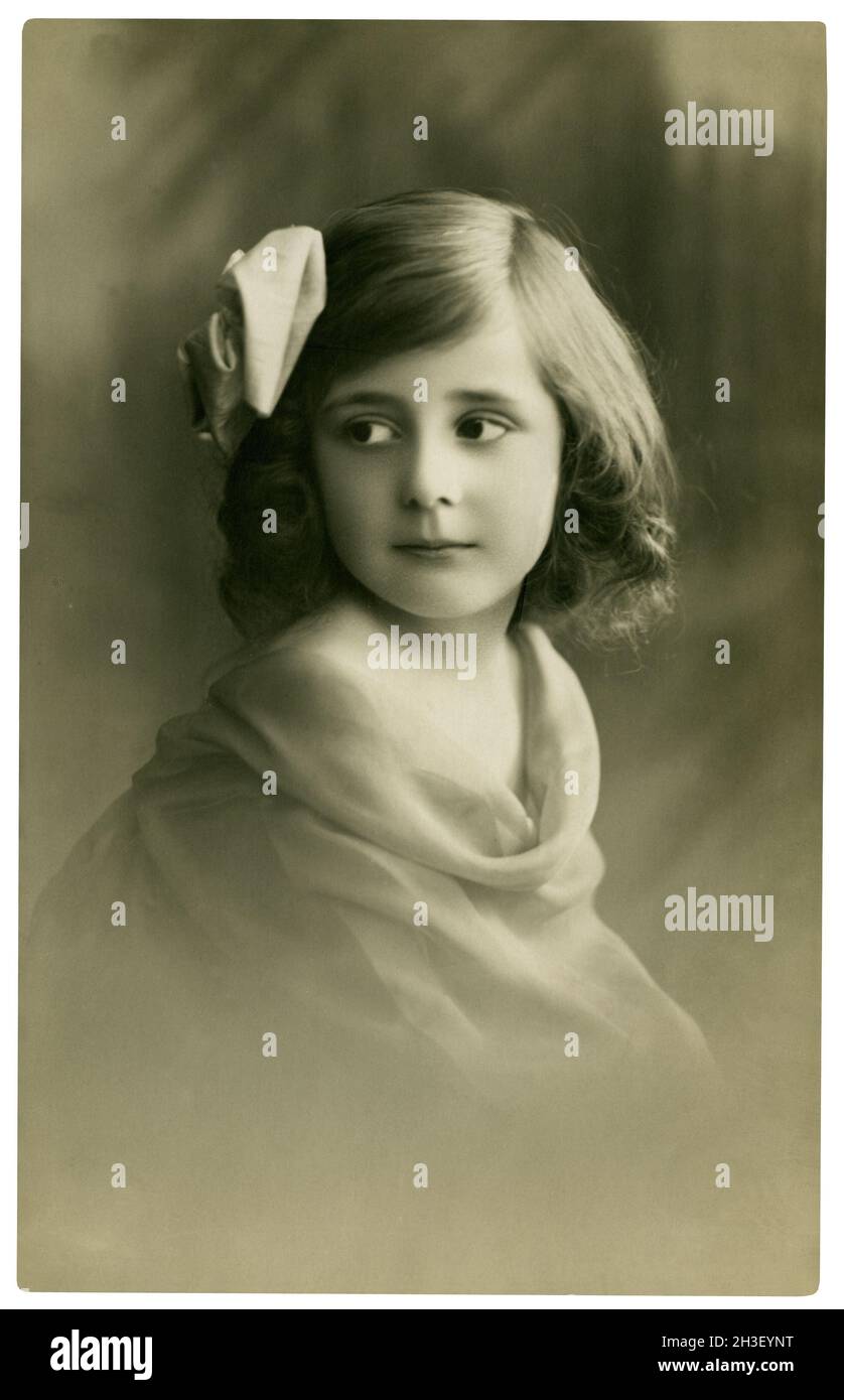 Vintage portrait of a young girl. The shot was taken around 1924 Stock ...