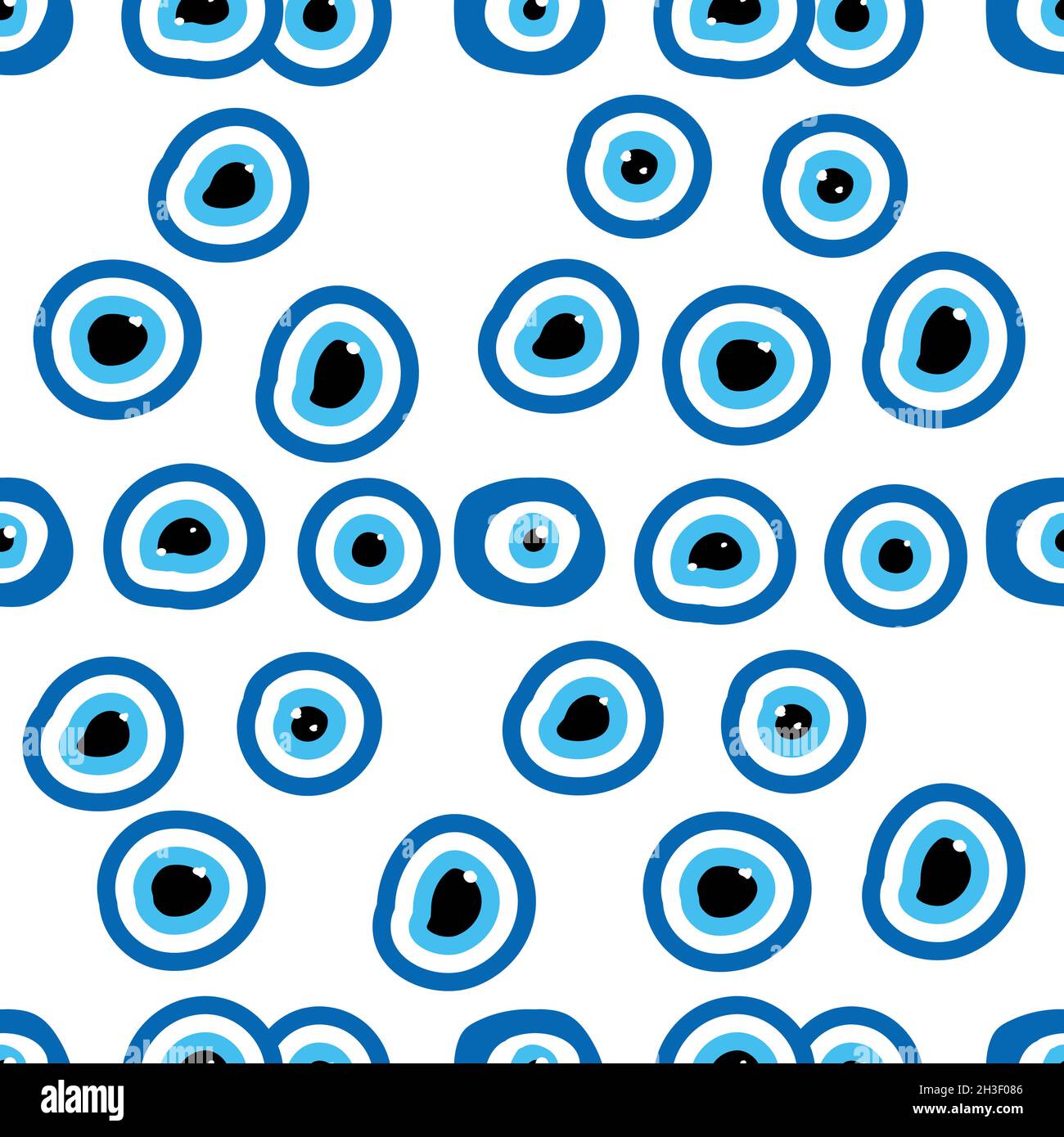 Seamless pattern with Turkish evil eye bead. Good luck. Turkish tile