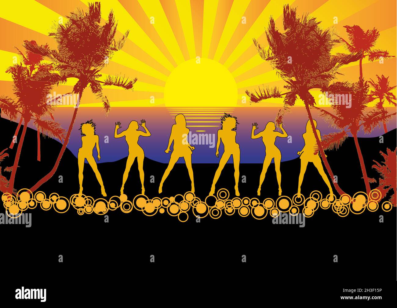 Retro sunset illustration hi-res stock photography and images - Alamy