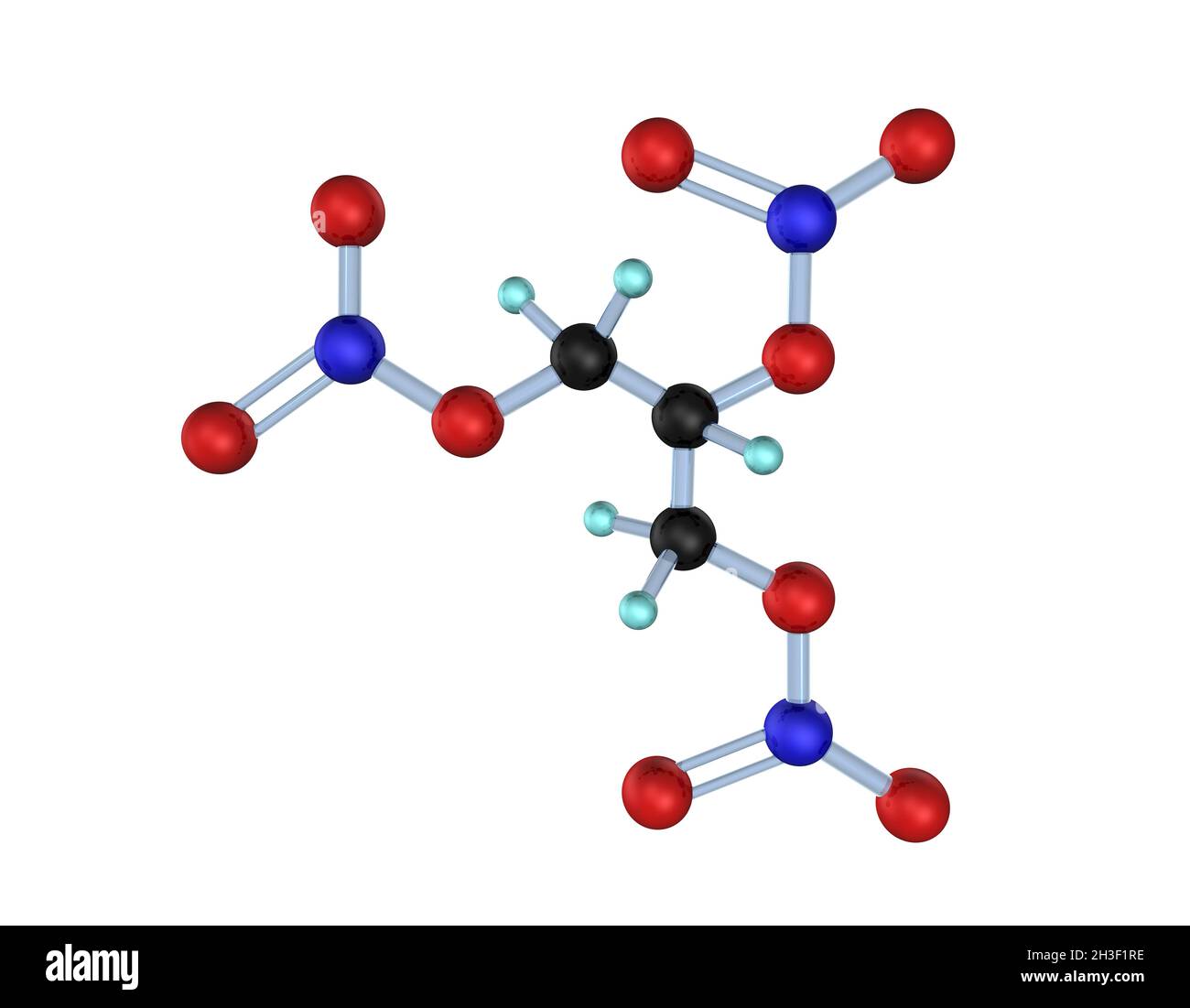 Molecule Nitroglycerin 3D Stock Photo