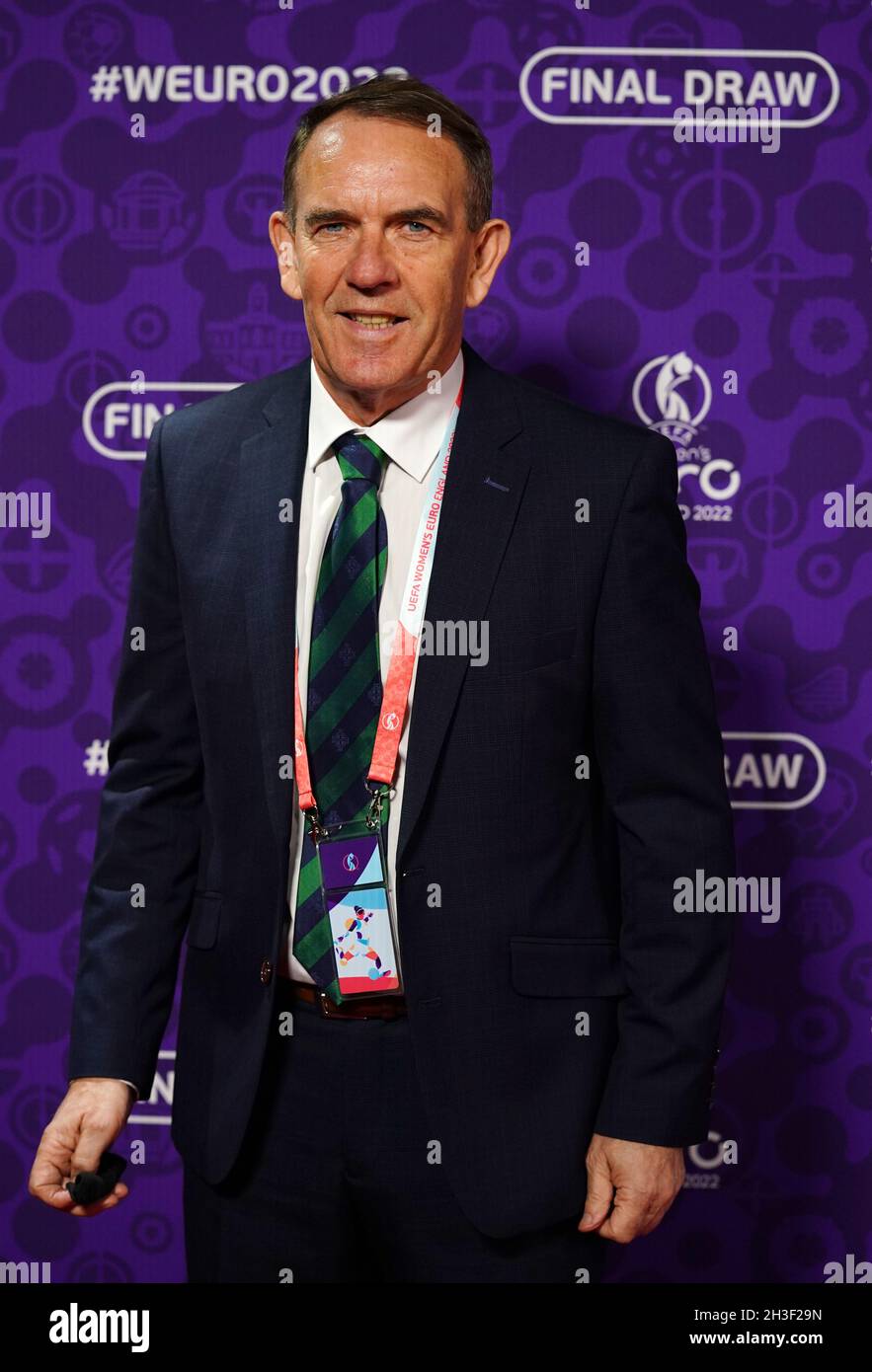 Northern Ireland Women's manager Kenny Shiels during the UEFA Women's Euro 2022 draw at O2 Victoria Warehouse, Manchester. Picture date: Thursday October 28, 2021. Stock Photo