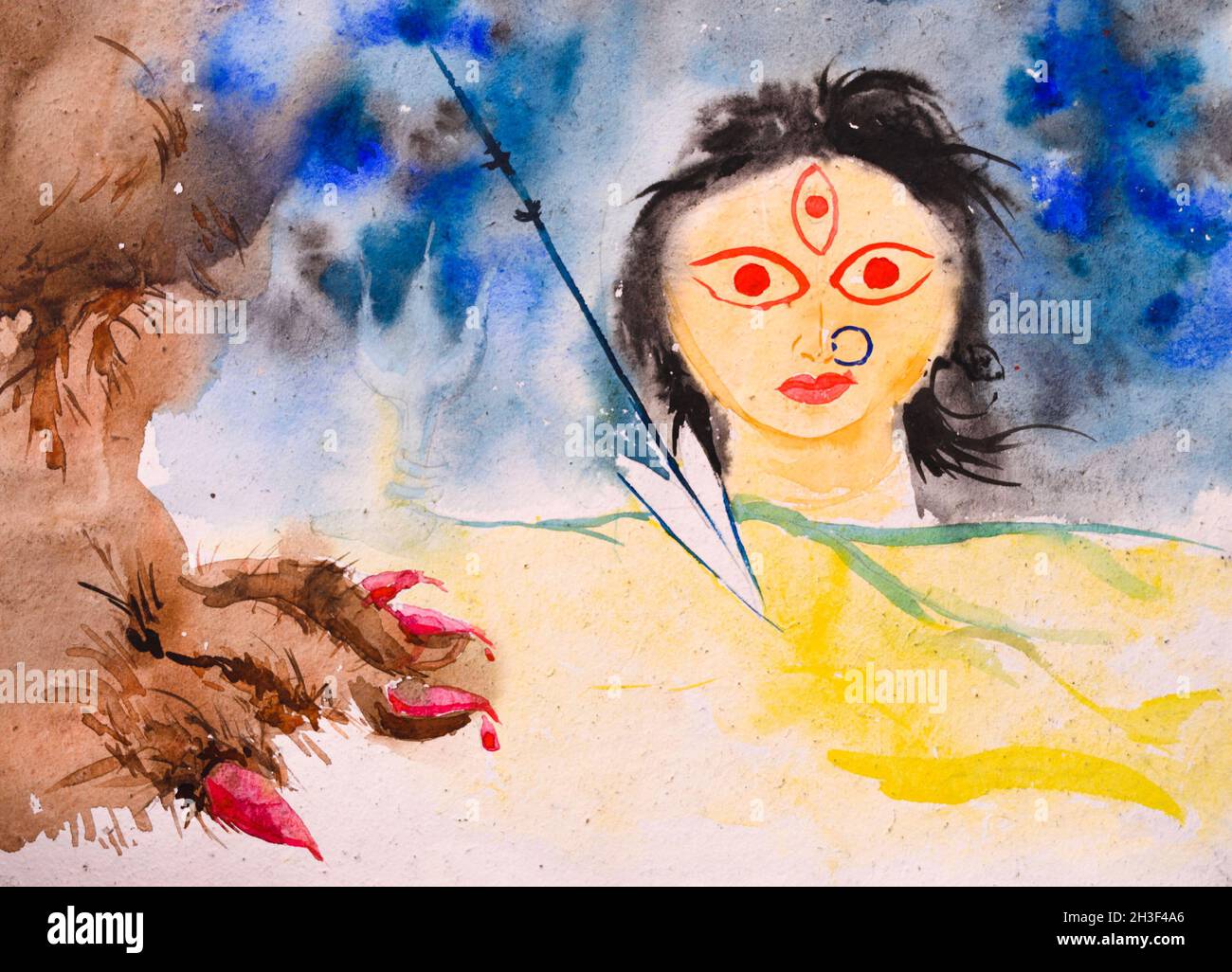 Pencil Sketch Of Maa Durga  DesiPainterscom