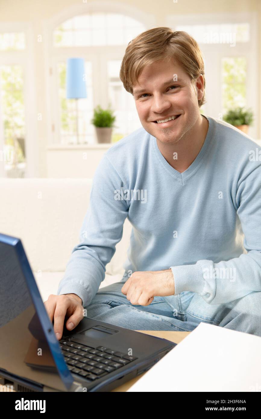 Man using computer Stock Photo - Alamy