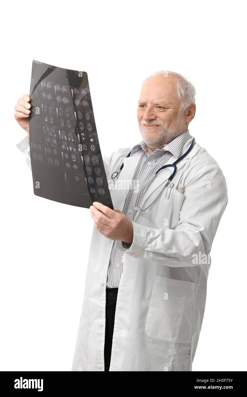 Doctor senior smock white hi-res stock photography and images - Alamy