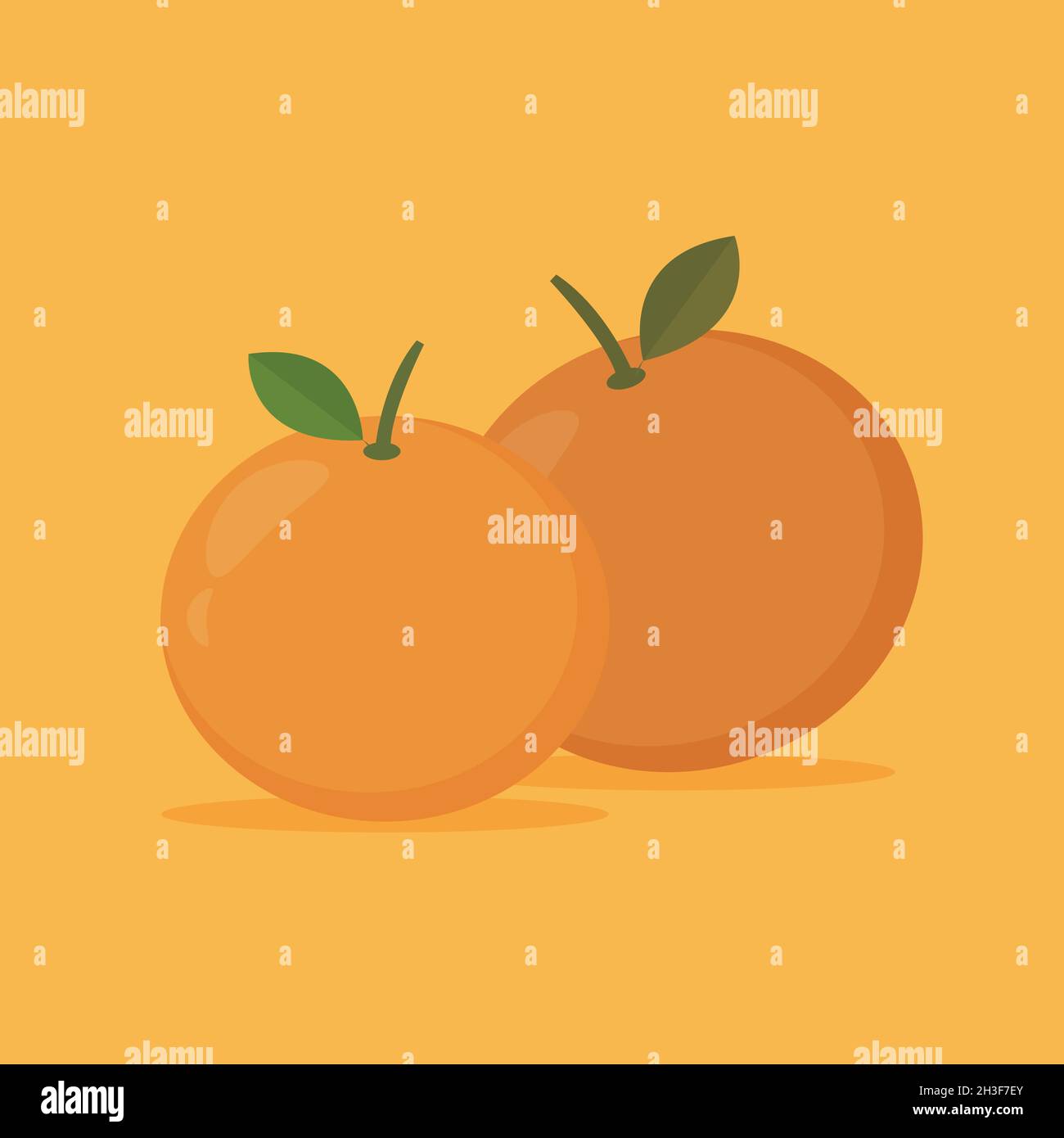 Illustration vector design of fresh orange fruit Stock Vector